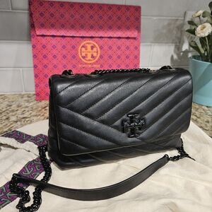 Tory Burch Small Kira Chevron Shoulder Bag, Black
